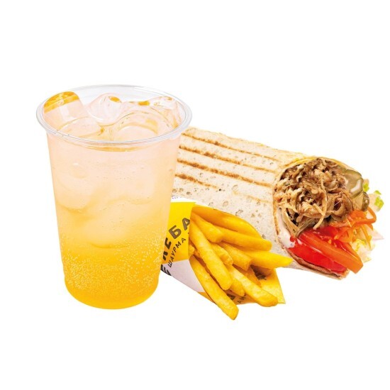 Взрывное комбо 6 (Шаурма Восточная (свинина) + Фри мини + Лимонад 0,5л)
