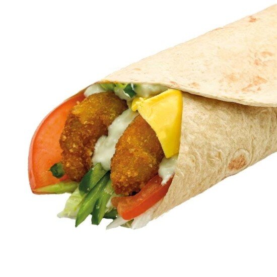 Шаурма цезарь с креветкой в тортилье