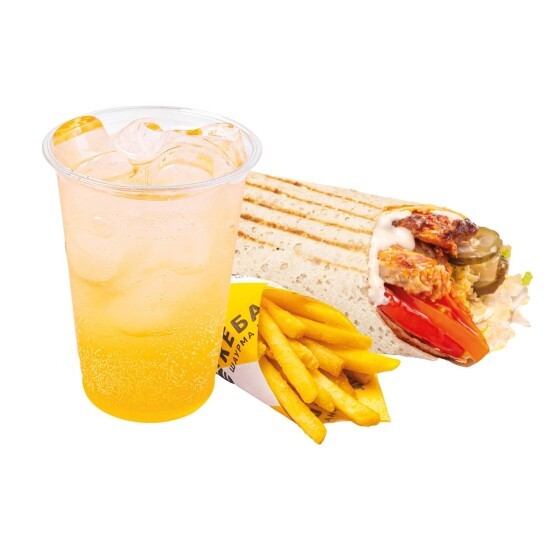 Взрывное комбо 2 (Шаурма Восточная (курица) + Фри мини + Лимонад 0,5л)